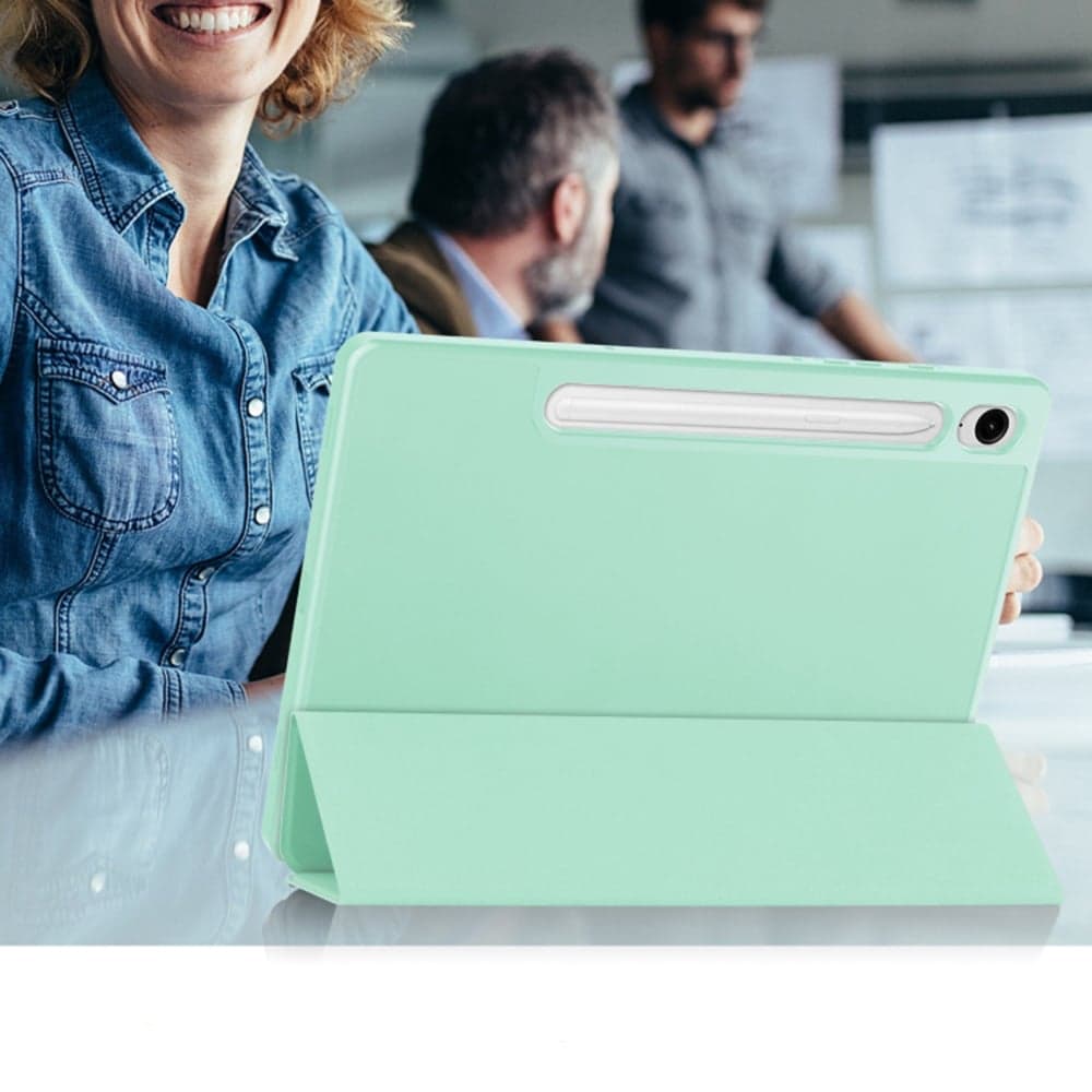 Techsuit - Flex Trifold (with Pencil Holder) - Samsung Galaxy Tab S9 / S9 FE / S10 FE - Matcha Green 5