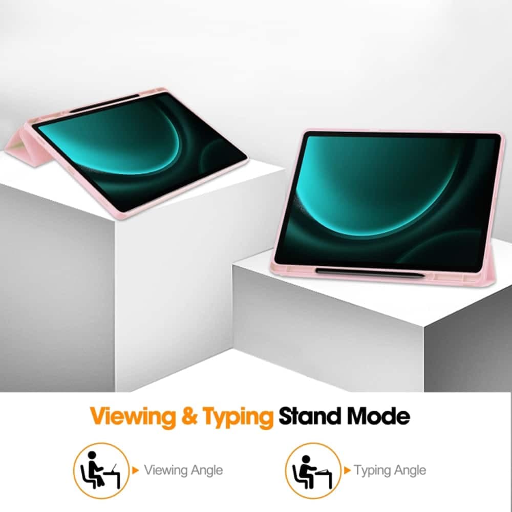 Techsuit - Flex Trifold (με θήκη για stylus) - Samsung Galaxy Tab S9 FE Plus - Ροζ 2