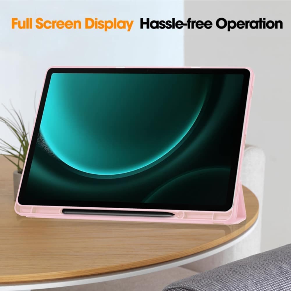 Techsuit - Flex Trifold (με θήκη για stylus) - Samsung Galaxy Tab S9 FE Plus - Ροζ 4