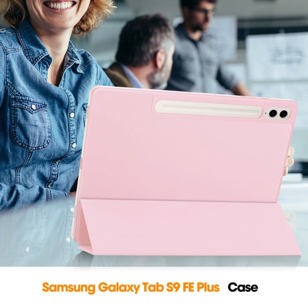 Techsuit - Flex Trifold (με θήκη για stylus) - Samsung Galaxy Tab S9 FE Plus - Ροζ 5