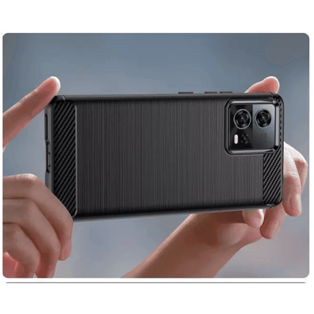 Techsuit Carbon Silicone - θήκη για Motorola Edge 30 Fusion - Μαύρο 3