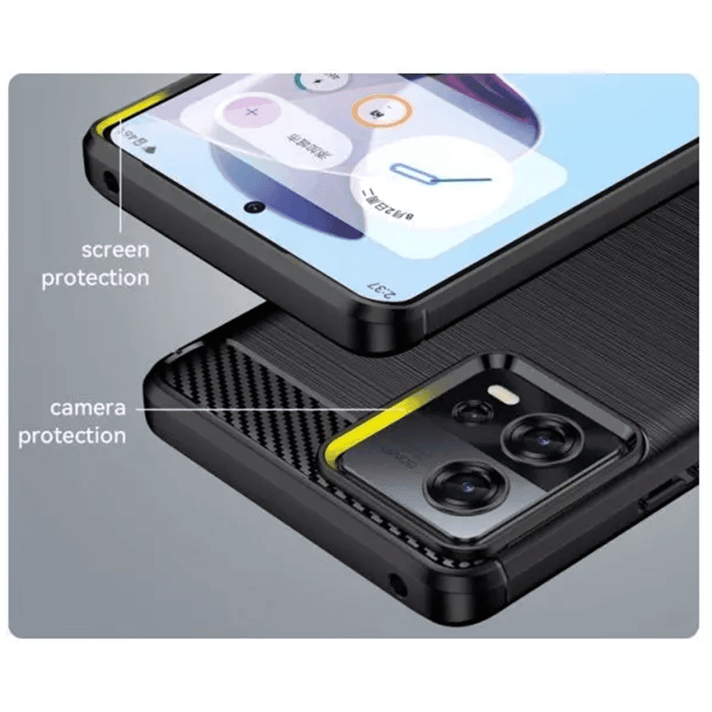 Techsuit Carbon Silicone - θήκη για Motorola Edge 30 Fusion - Μαύρο 5