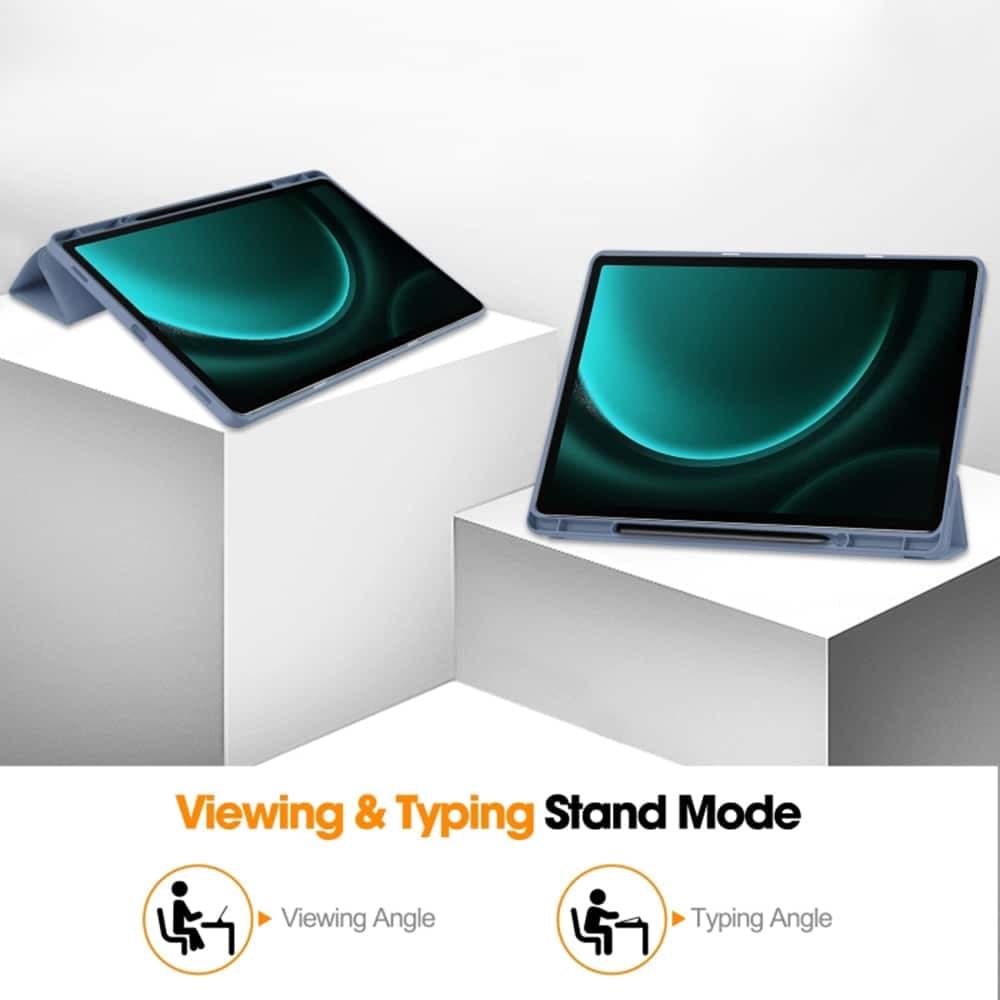 Techsuit - Flex Trifold (με Θήκη για Μολύβι) - Samsung Galaxy Tab S9 FE Plus - Γκρι 4