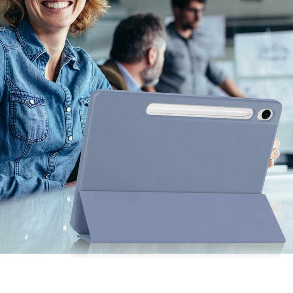 Techsuit - Flex Trifold (with Pencil Holder) - Samsung Galaxy Tab S9 / S9 FE / S10 FE - Gray 3
