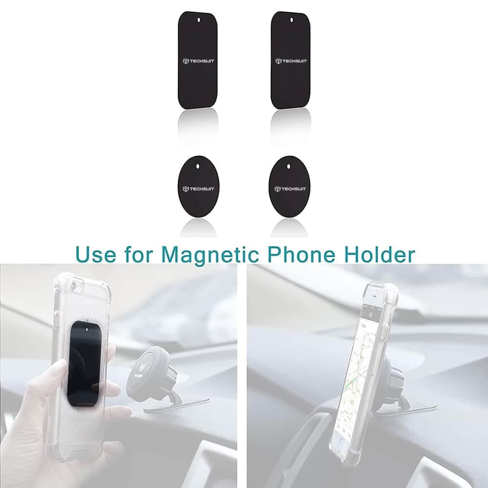 Techsuit - (4 pack) Metal Plate (MP04) - with Matte Cover Paint - Black 6