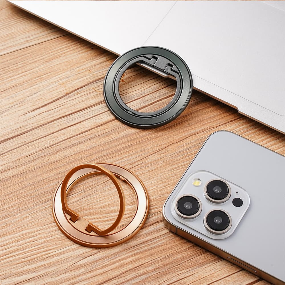 Techsuit - MagSafe Phone Ring (MPR2) - Round Shape, Aluminium Alloy - Gold 2