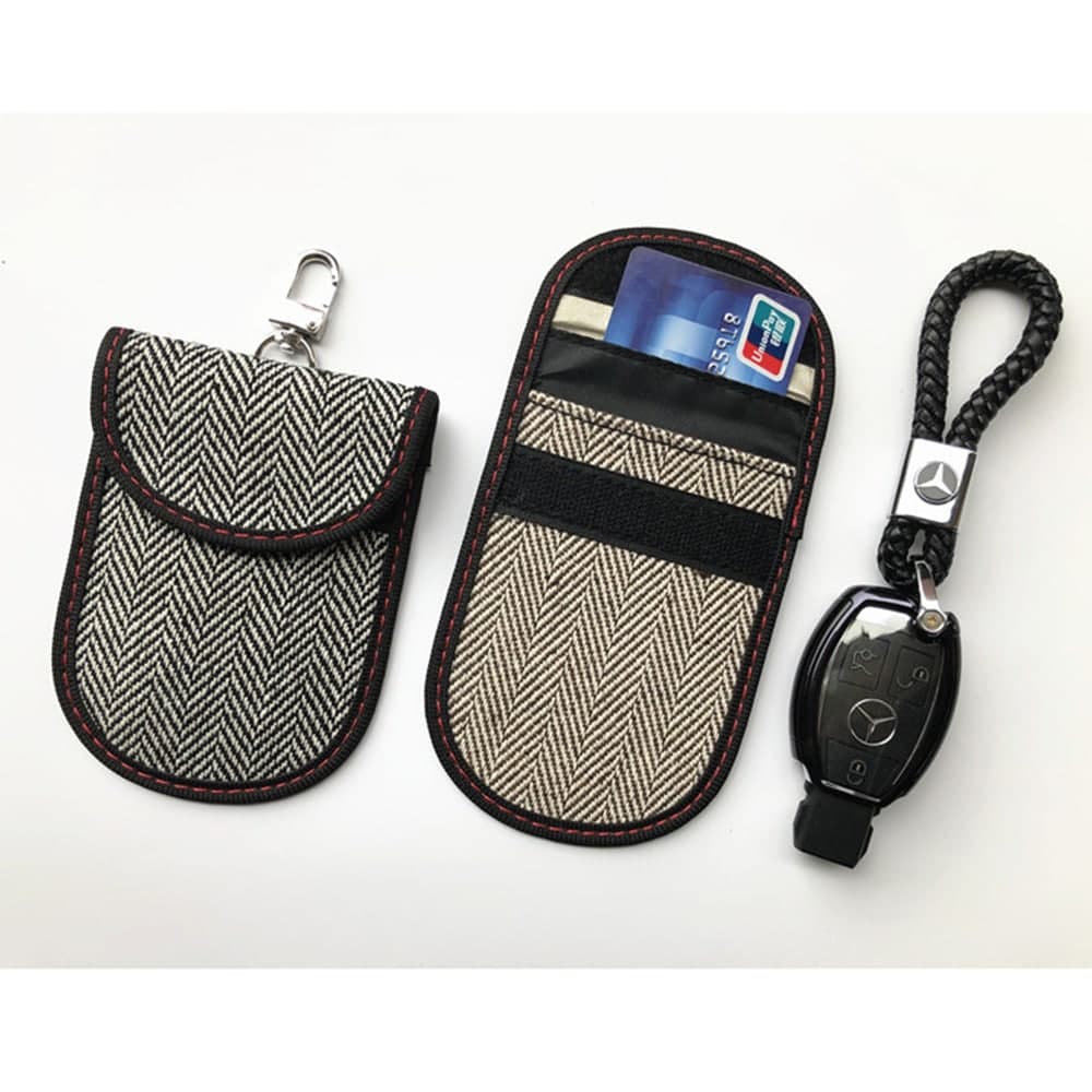 Techsuit - RFID Αντικλεπτικό (AF1) - για Κάρτες & Κλειδιά, Αδιάβροχο Δέρμα, Μεταλλική Υβριδική Ίνα, Αποκλειστής EMF, 12.5x9 - Γκρι 4