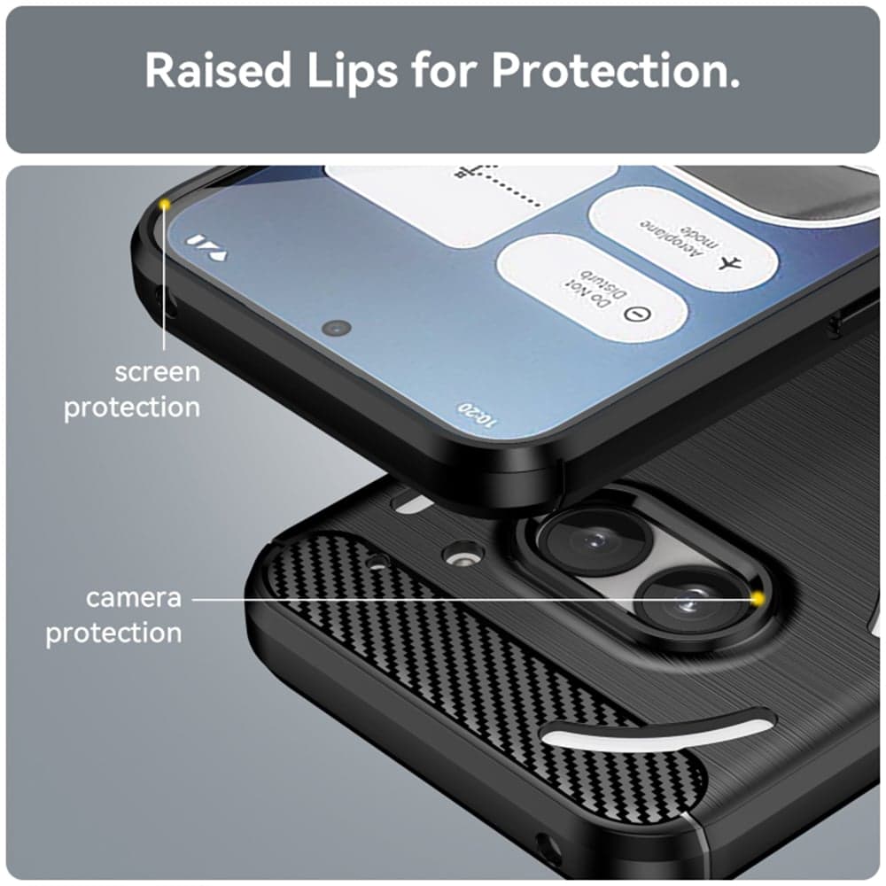 Techsuit Carbon Silicone - θήκη για Nothing Phone (2a) - Μαύρο 5
