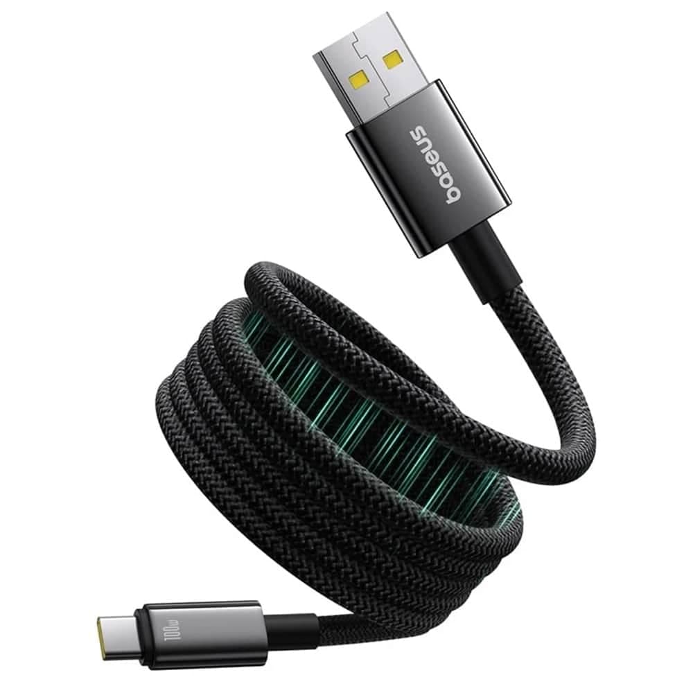 Baseus - Καλώδιο Δεδομένων Tungsten Gold (p10319805111-02) - Type-C Σε USB, Υπερ Ταχύτητα Φόρτισης 100w, 480mbps, 1m - Μαύρο