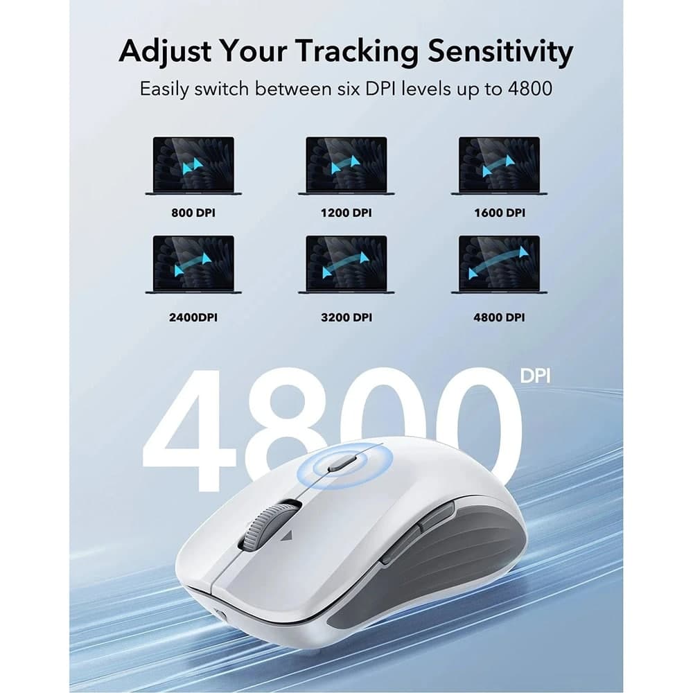 ESR - Wireless Mouse Magmouse (6h0020301) - Magnetic Grip, Built-In Type-C Καλώδιο, 800-4800dpi - White 13