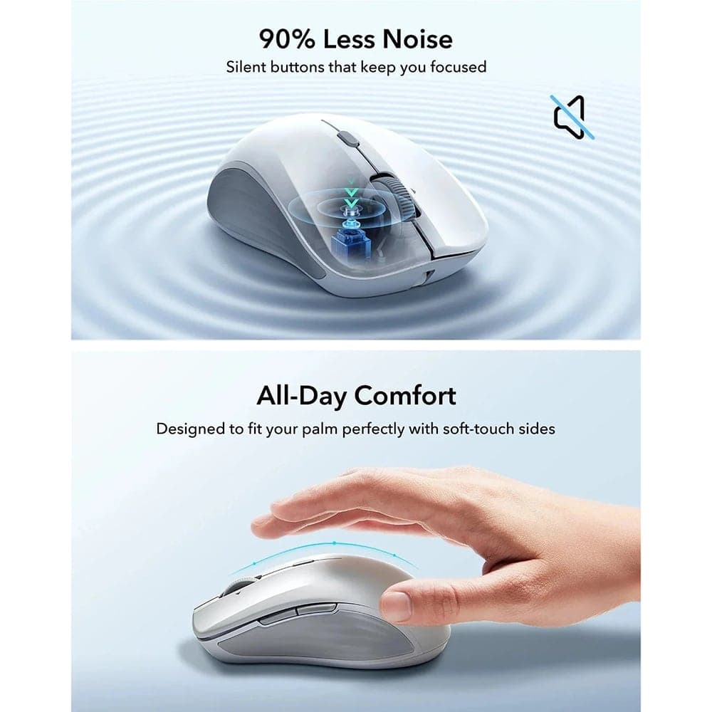 ESR - Wireless Mouse Magmouse (6h0020301) - Magnetic Grip, Built-In Type-C Καλώδιο, 800-4800dpi - White 10