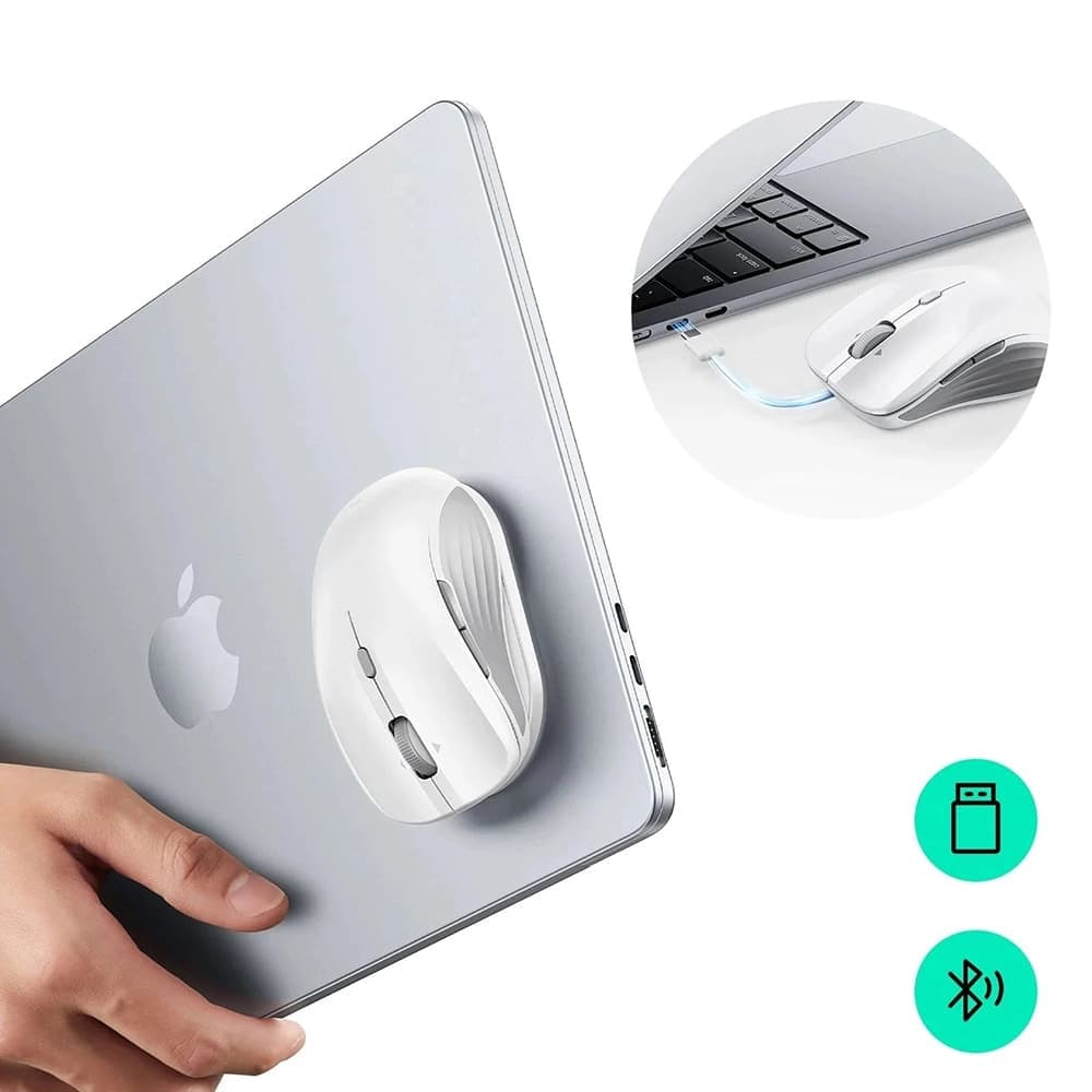ESR - Wireless Mouse Magmouse (6h0020301) - Magnetic Grip, Built-In Type-C Καλώδιο, 800-4800dpi - White 2