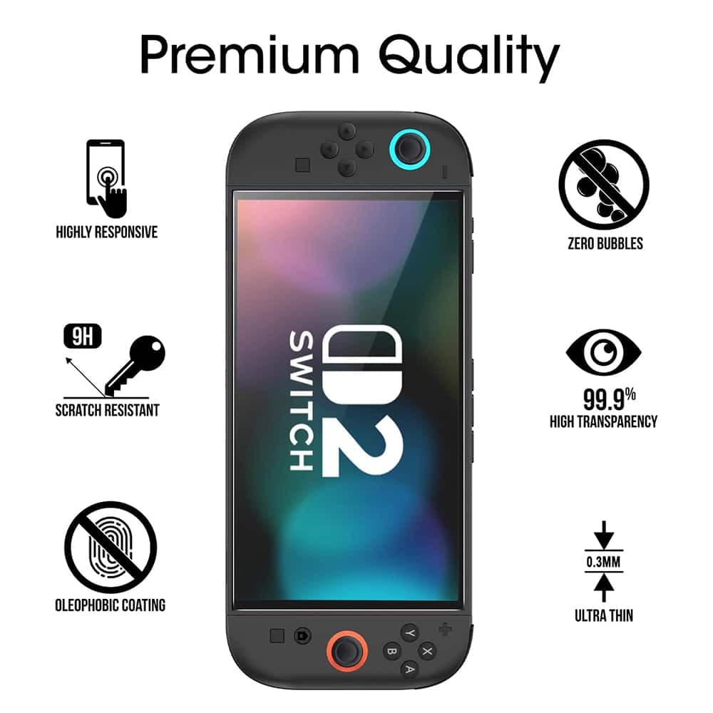 Techsuit - (2 Πακέτο) Premium Γυαλί Switchaura Με Εφαρμοστήρα (ns1) - Για Nintendo Switch 2, Αντίσταση 9h - Διαφανές 3