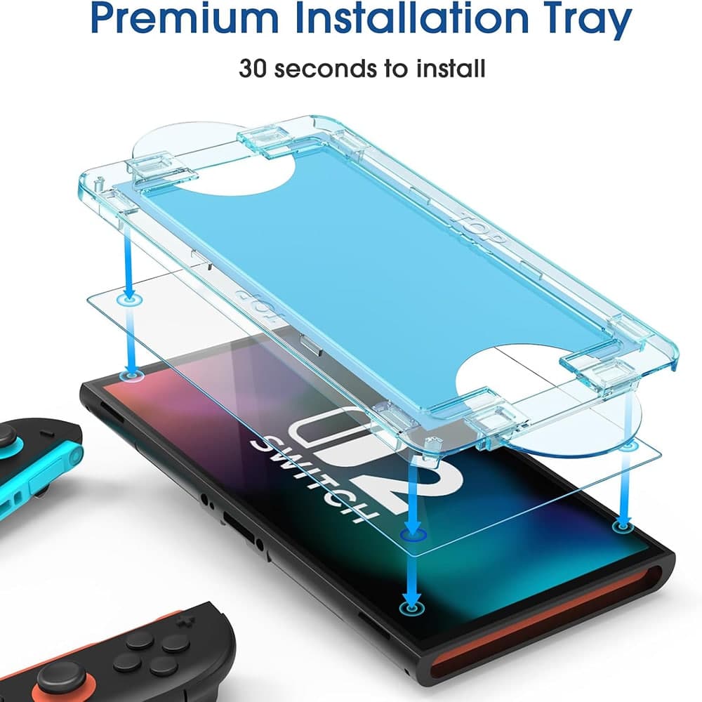 Techsuit - (2 Πακέτο) Premium Γυαλί Switchaura Με Εφαρμοστήρα (ns1) - Για Nintendo Switch 2, Αντίσταση 9h - Διαφανές 4
