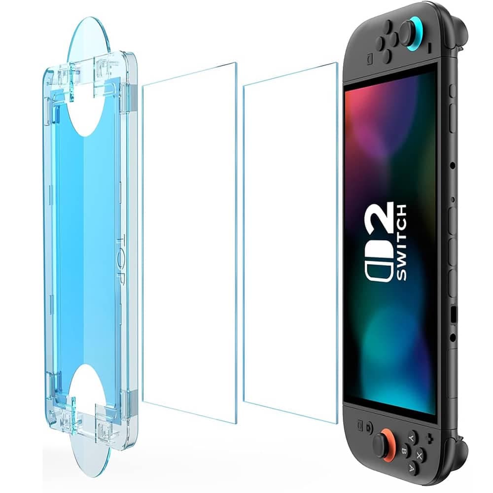 Techsuit - (2 Πακέτο) Premium Γυαλί Switchaura Με Εφαρμοστήρα (ns1) - Για Nintendo Switch 2, Αντίσταση 9h - Διαφανές