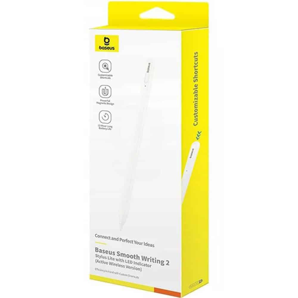 Baseus - Stylus Pen Smooth Writing 2 Series (p80015802213-03) - For iPad, Type-C, Active, Magnetic, Palm-Rejection - White 7