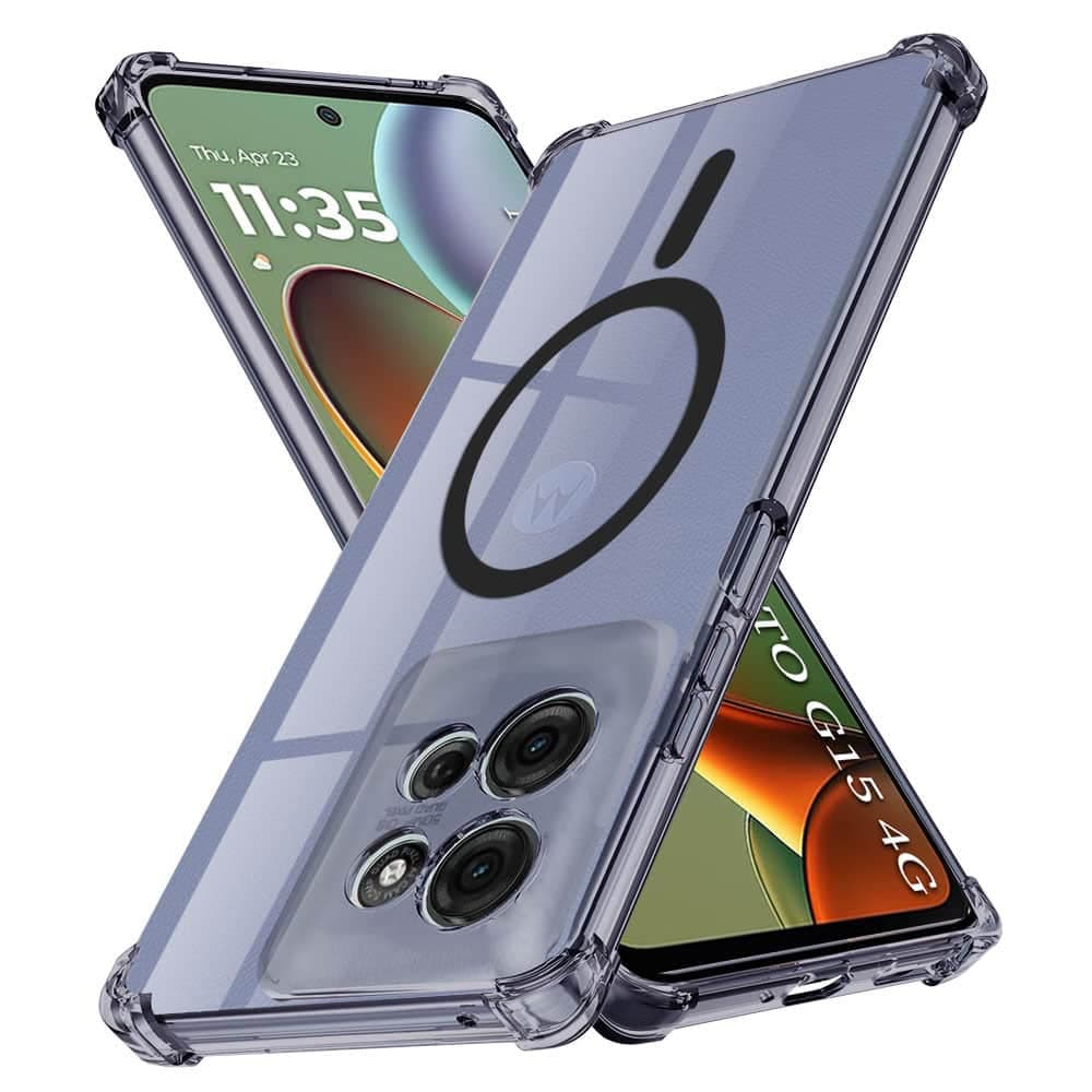 Techsuit Ανθεκτική Διαφανής Σιλικόνη - θήκη για Motorola Moto G15 - Μαύρο
