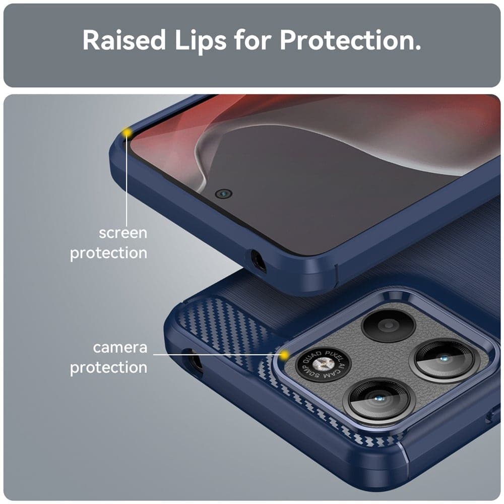 Techsuit Carbon Silicone - θήκη για Motorola Moto G15 / Power - Μπλε 2