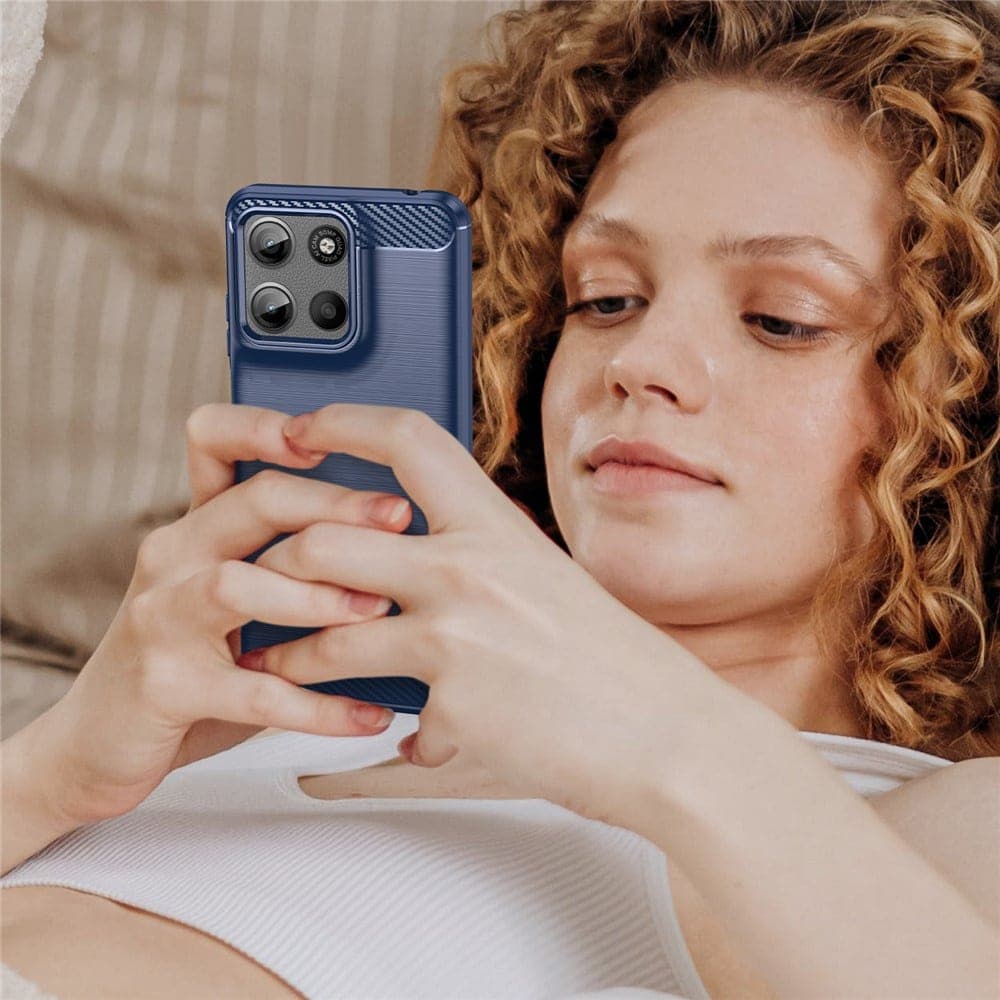 Techsuit Carbon Silicone - θήκη για Motorola Moto G15 / Power - Μπλε 6