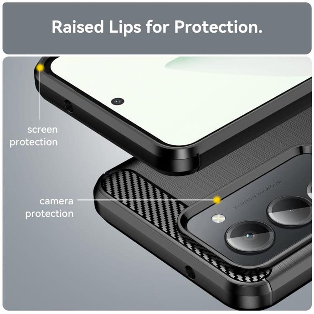 Techsuit Carbon Silicone - θήκη για Xiaomi Redmi 15 / 15C - Μαύρο 2