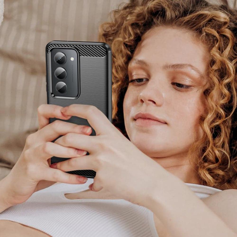 Techsuit Carbon Silicone - θήκη για Xiaomi Redmi 15 / 15C - Μαύρο 4