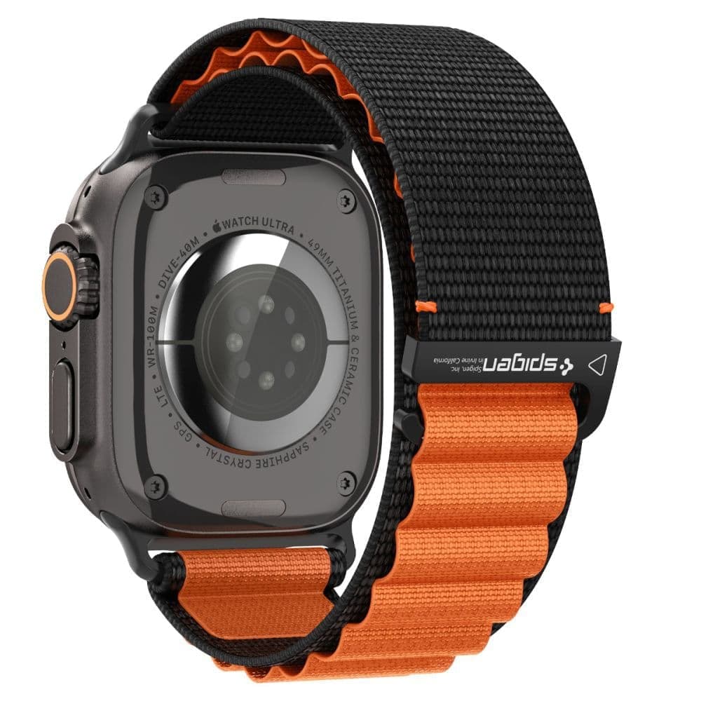 Spigen - Wbf1 - Apple Watch 6 / 7 / 8 / 9 / 10 / Se / Se 2 / Ultra / Ultra 2 (44/45/46/49mm) - Black / Orange 2
