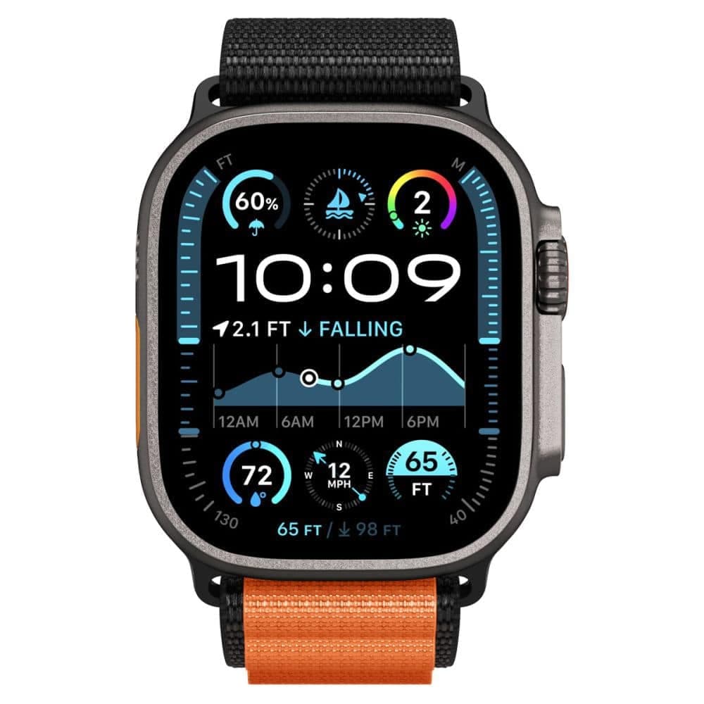 Spigen - Wbf1 - Apple Watch 6 / 7 / 8 / 9 / 10 / Se / Se 2 / Ultra / Ultra 2 (44/45/46/49mm) - Black / Orange 6