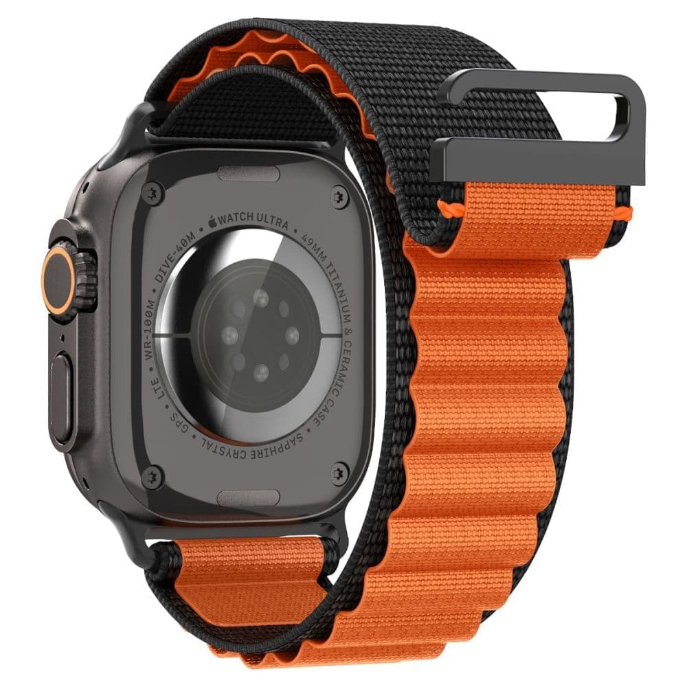 Spigen - Wbf1 - Apple Watch 6 / 7 / 8 / 9 / 10 / Se / Se 2 / Ultra / Ultra 2 (44/45/46/49mm) - Black / Orange 7