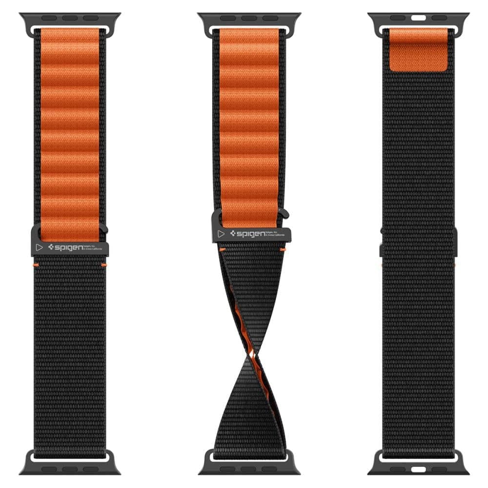 Spigen - Wbf1 - Apple Watch 6 / 7 / 8 / 9 / 10 / Se / Se 2 / Ultra / Ultra 2 (44/45/46/49mm) - Black / Orange 10