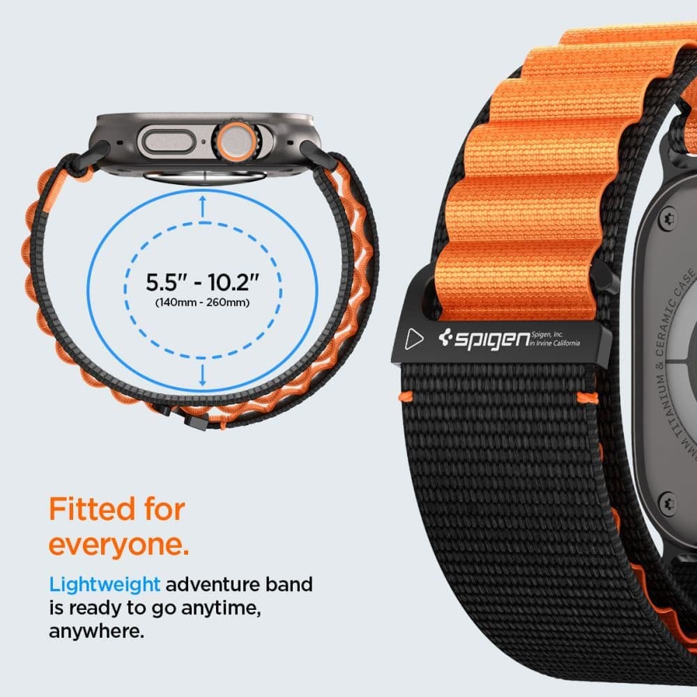 Spigen - Wbf1 - Apple Watch 6 / 7 / 8 / 9 / 10 / Se / Se 2 / Ultra / Ultra 2 (44/45/46/49mm) - Black / Orange 13
