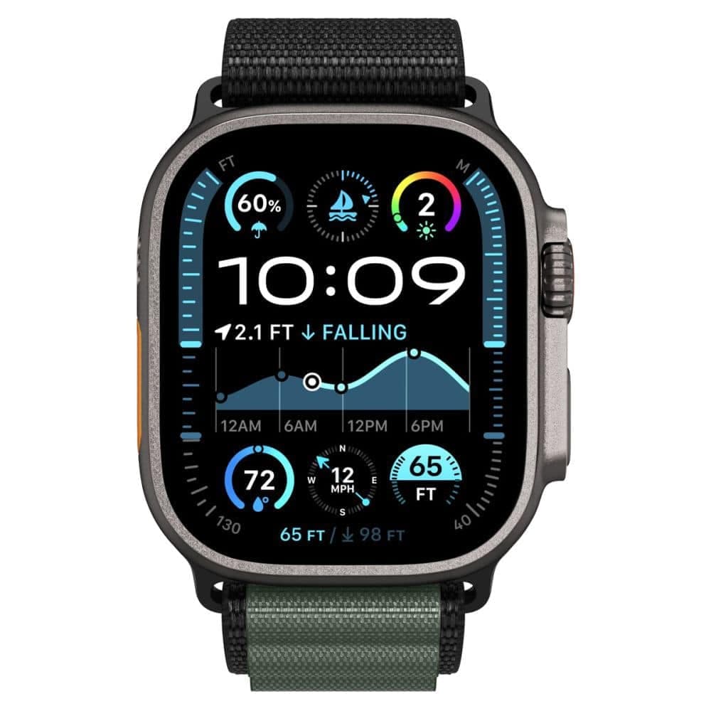 Spigen - Wbf1 - Apple Watch 6 / 7 / 8 / 9 / 10 / Se / Se 2 / Ultra / Ultra 2 (44/45/46/49mm) - Black / Green 5