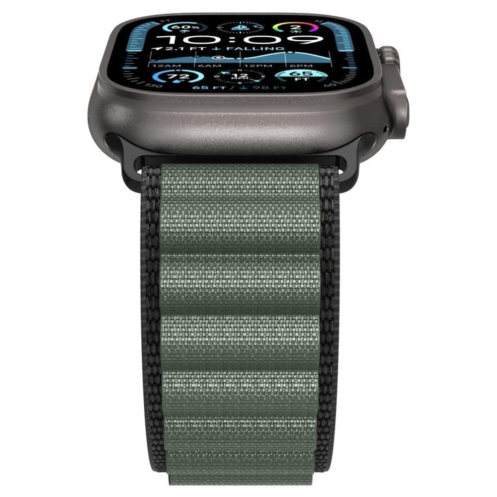 Spigen - Wbf1 - Apple Watch 6 / 7 / 8 / 9 / 10 / Se / Se 2 / Ultra / Ultra 2 (44/45/46/49mm) - Black / Green 8