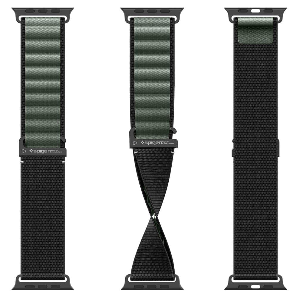 Spigen - Wbf1 - Apple Watch 6 / 7 / 8 / 9 / 10 / Se / Se 2 / Ultra / Ultra 2 (44/45/46/49mm) - Black / Green 9
