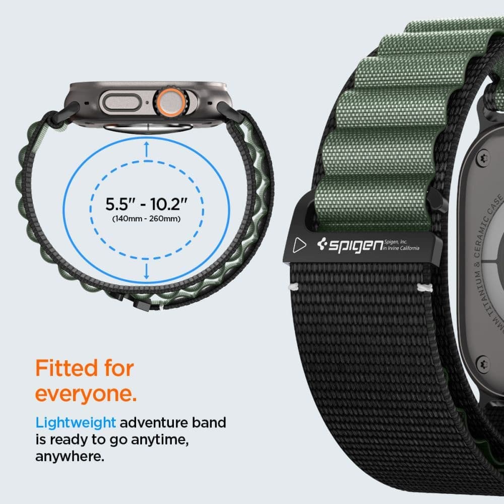 Spigen - Wbf1 - Apple Watch 6 / 7 / 8 / 9 / 10 / Se / Se 2 / Ultra / Ultra 2 (44/45/46/49mm) - Black / Green 11