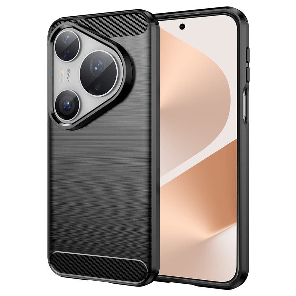 Techsuit Carbon Silicone - θήκη για Huawei Pura 80 Pro / Ultra - Μαύρο