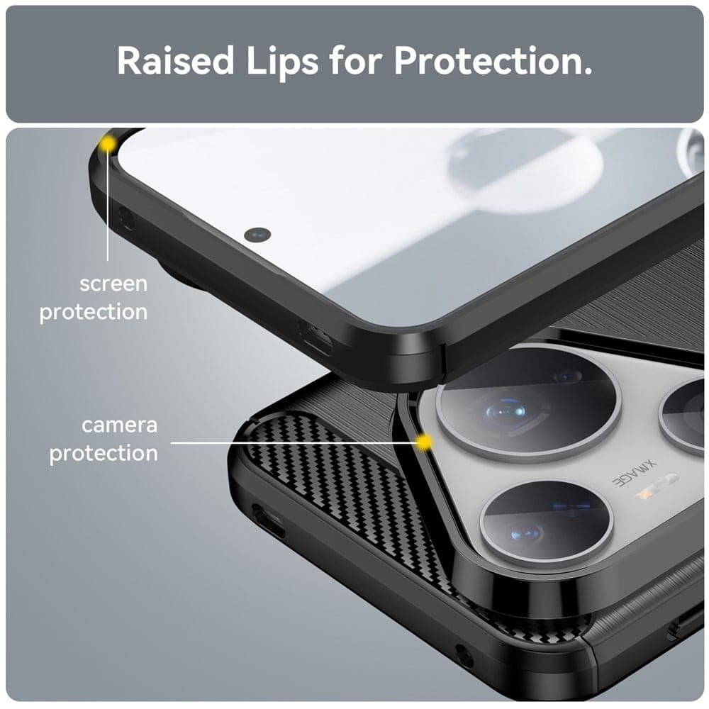 Techsuit Carbon Silicone - θήκη για Huawei Pura 80 Pro / Ultra - Μαύρο 5