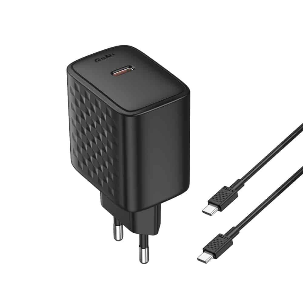 Lito - Wall Charger (lc20t) - With Type-C Καλώδιο Included, Type-C Output, Pd45w, Gan, Pc Fireproof, Eu Plug - Black