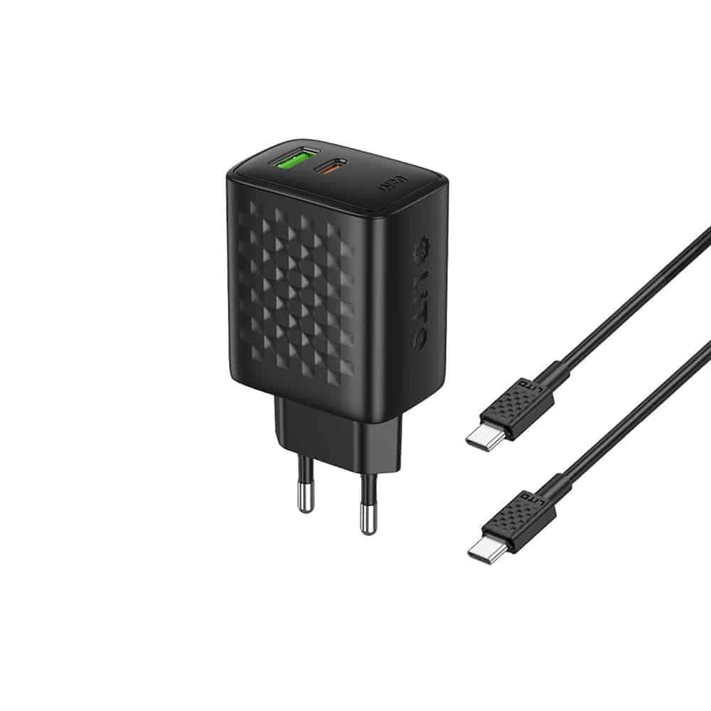 Lito - Wall Charger (lc24t) - With Type-C Καλώδιο Included, Type-C, USB Output, Pd65w, Gan, Pc Fireproof, Eu Plug - Black 2