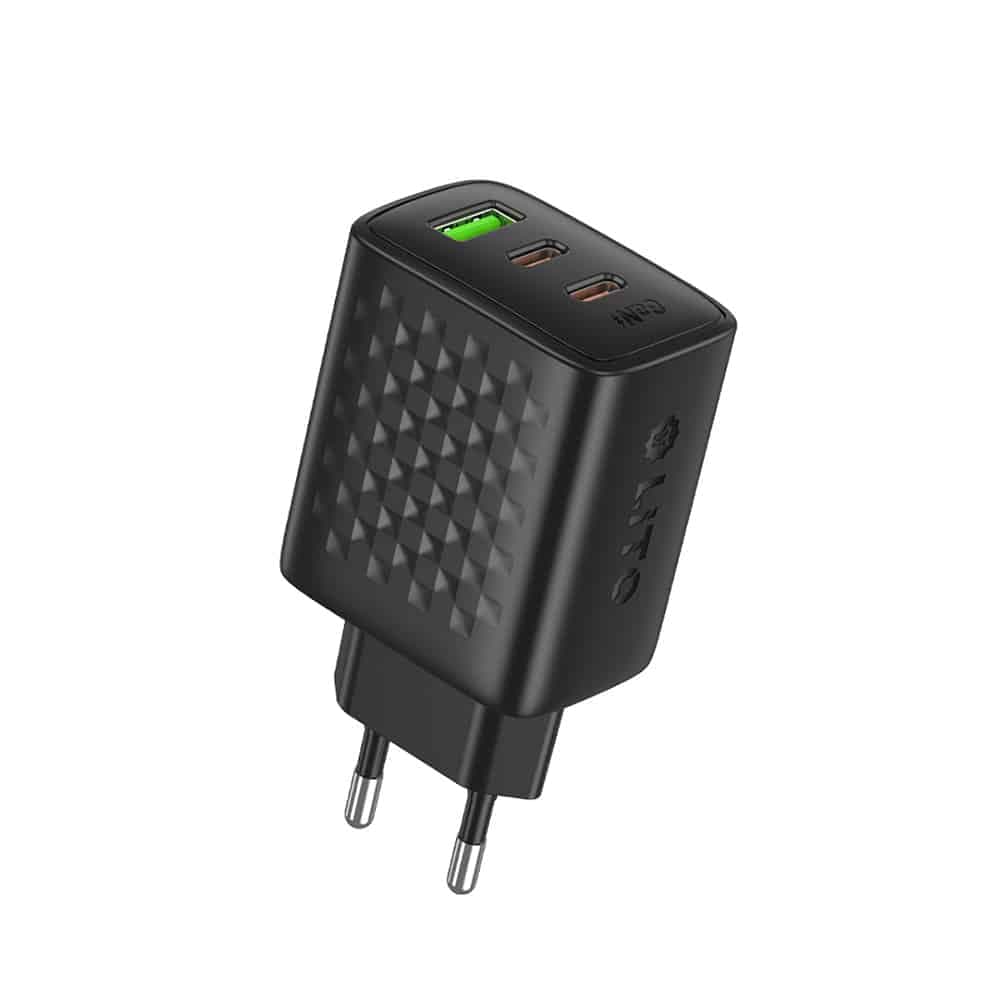 Lito - Wall Charger (lc25) - 2x Type-C, USB Output, Pd65w, Gan, Pc Fireproof, Eu Plug - Black 2