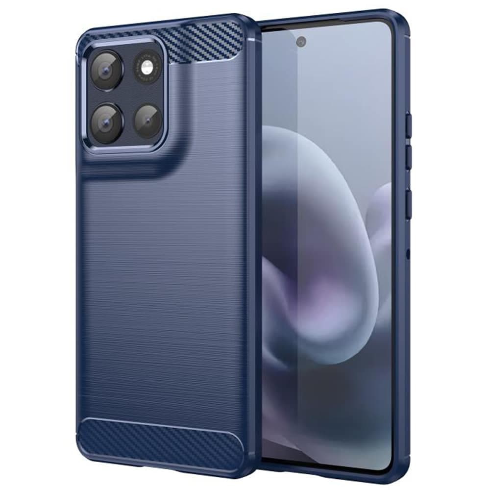 Techsuit Carbon Silicone - θήκη για Motorola Moto G86 - Μπλε