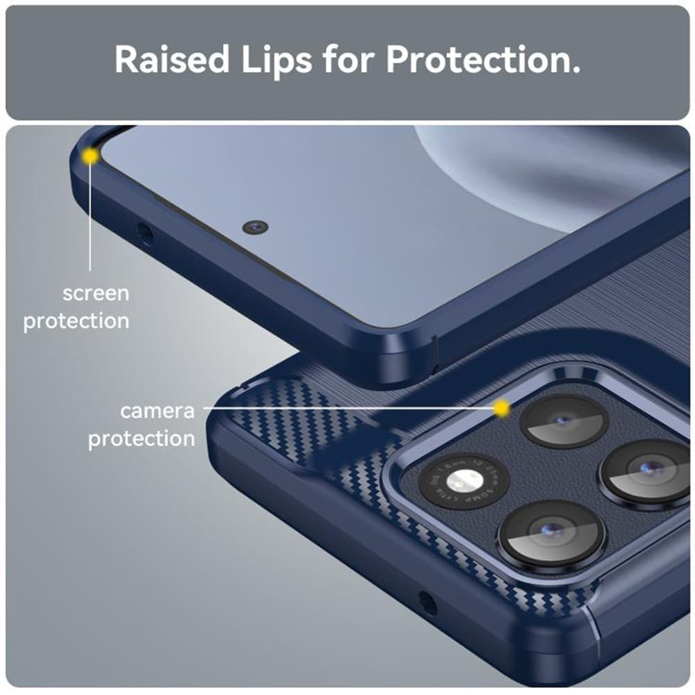 Techsuit Carbon Silicone - θήκη για Motorola Moto G86 - Μπλε 3