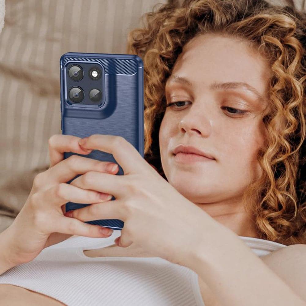 Techsuit Carbon Silicone - θήκη για Motorola Moto G86 - Μπλε 6
