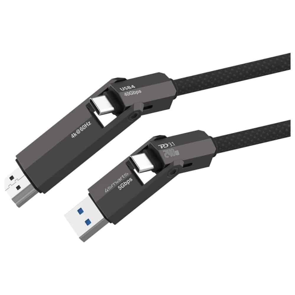 Καλώδιο 4smarts Combocord USB4 Hdmi 240w 1,5m Μαύρο 2