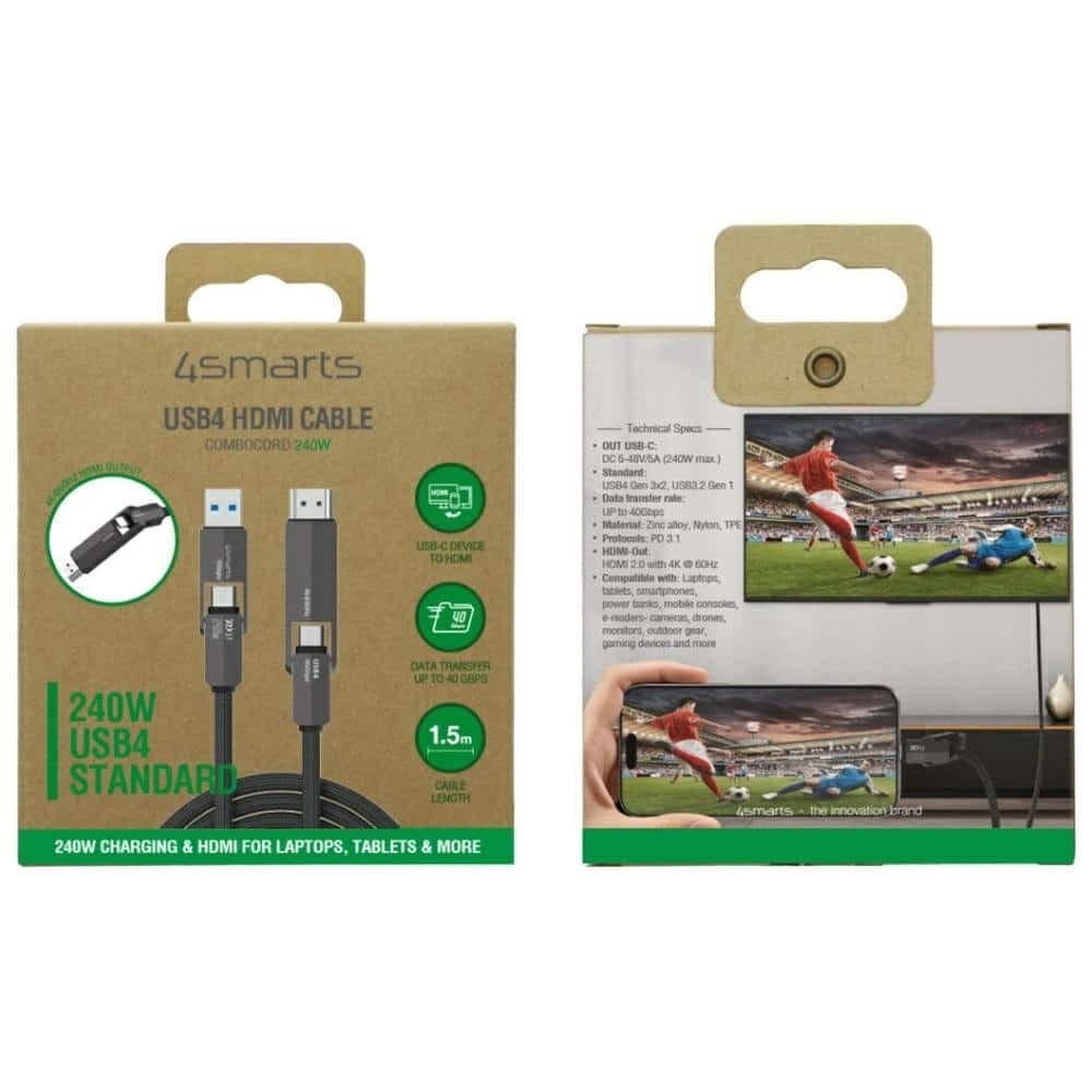 Καλώδιο 4smarts Combocord USB4 Hdmi 240w 1,5m Μαύρο 7
