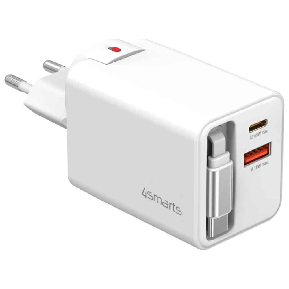 Φορτιστής Τοίχου 4smarts Flex Jojo 65w Gan 2xusb-C + USB-A Λευκό 3