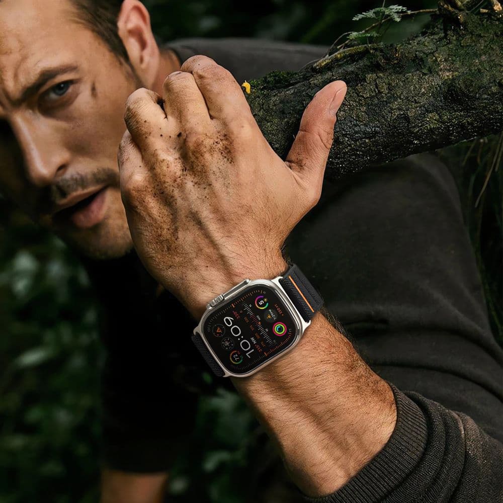 TECH-PROTECT NYLON SLIP - θήκη για Apple Watch 6 / 7 8 9 10 SE Ultra 1 2 - Μαύρο 5