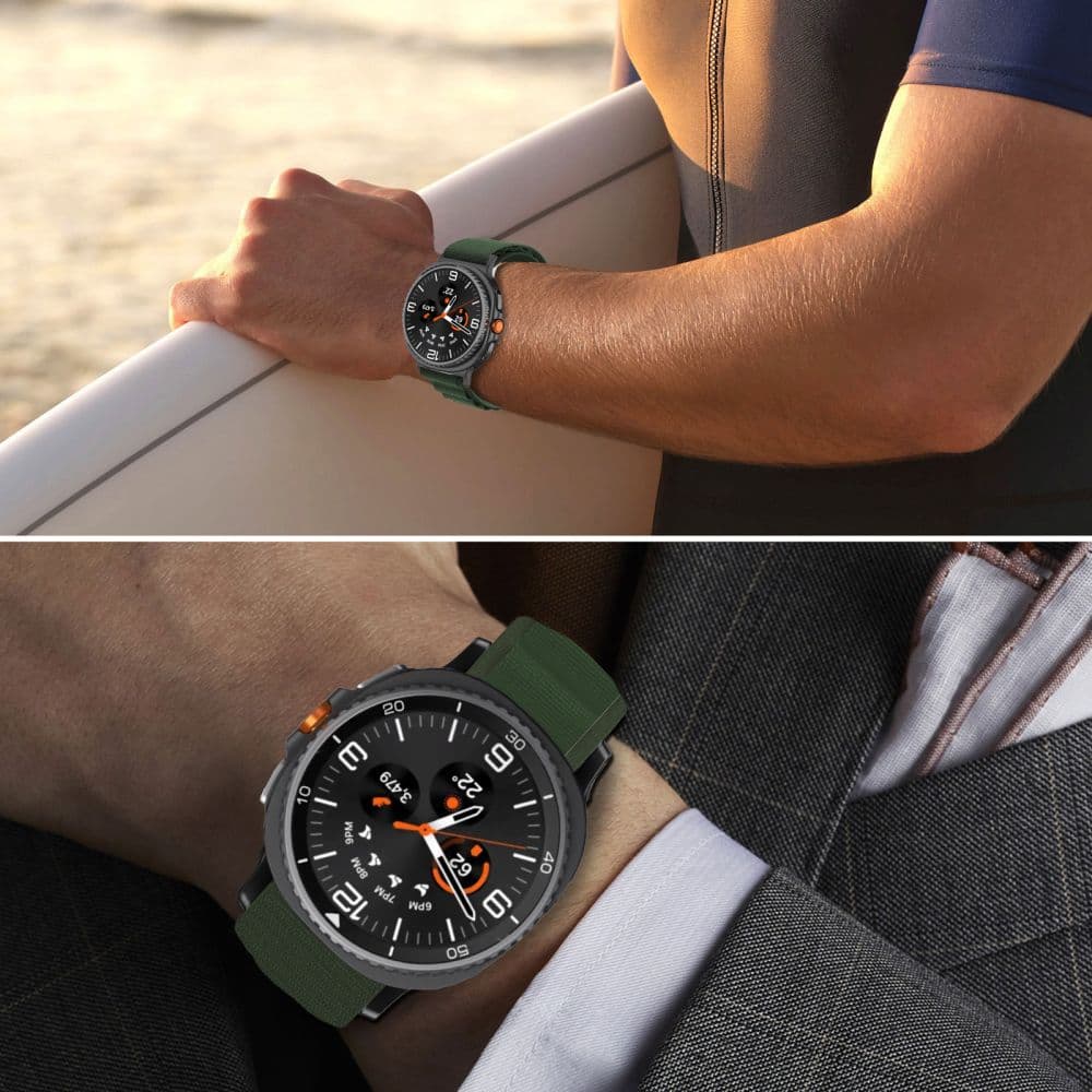 Tech-Protect Nylon Pro Samsung Galaxy Watch 8 / Classic (40 / 44 / 46 Mm) Army Green 6