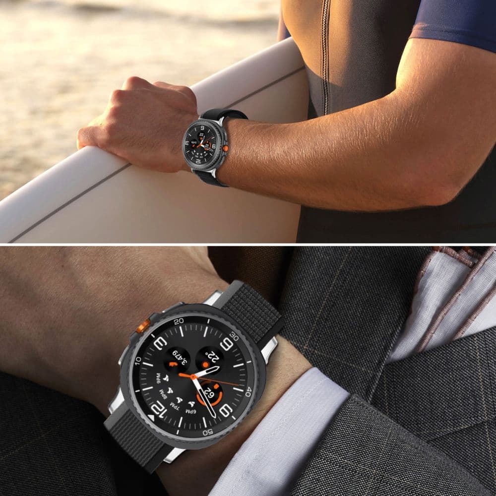 Tech-Protect Nylon Stripe Samsung Galaxy Watch 8 / Classic (40 / 44 / 46 Mm) Black/orange 7