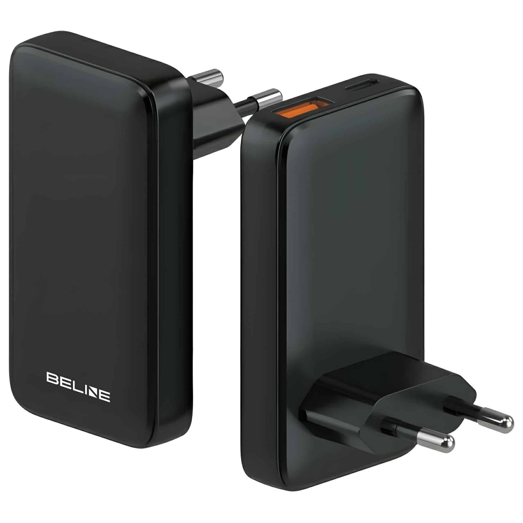Φορτιστής Beline 1x USB-C + 1x USB 65w Μαύρος (μόνο Κεφαλή) Pd 3.0 + Qc 3.0 Bln2cw65 2