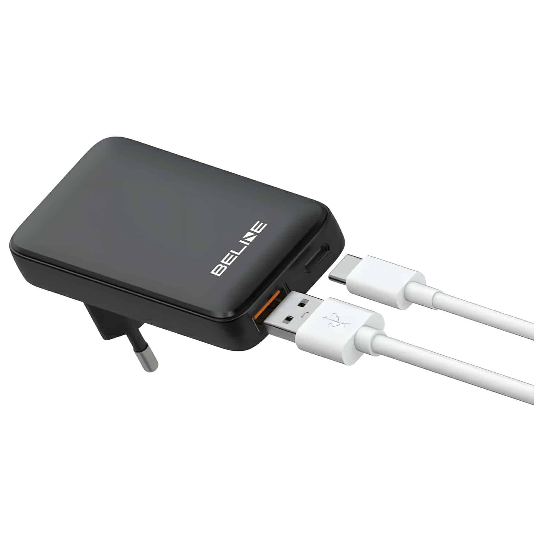 Φορτιστής Beline 1x USB-C + 1x USB 65w Μαύρος (μόνο Κεφαλή) Pd 3.0 + Qc 3.0 Bln2cw65 3